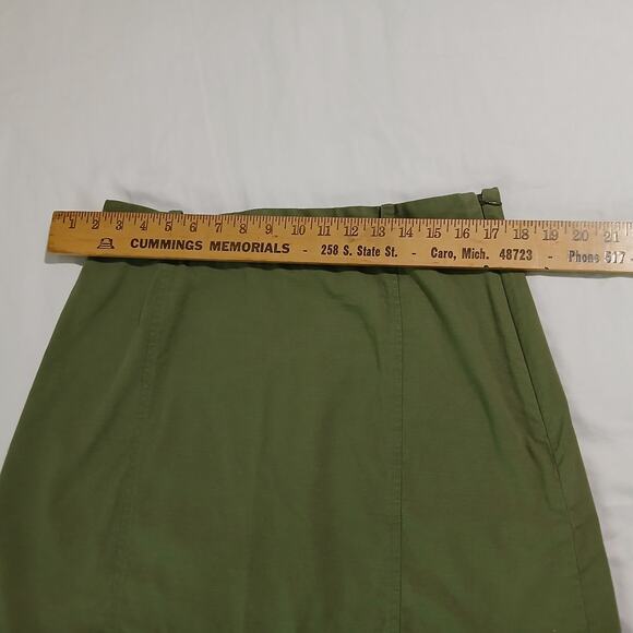 Loft Outlet Size 8 Olive Green Mini Skirt cotton/rayon blend side-zip - Picture 6 of 10